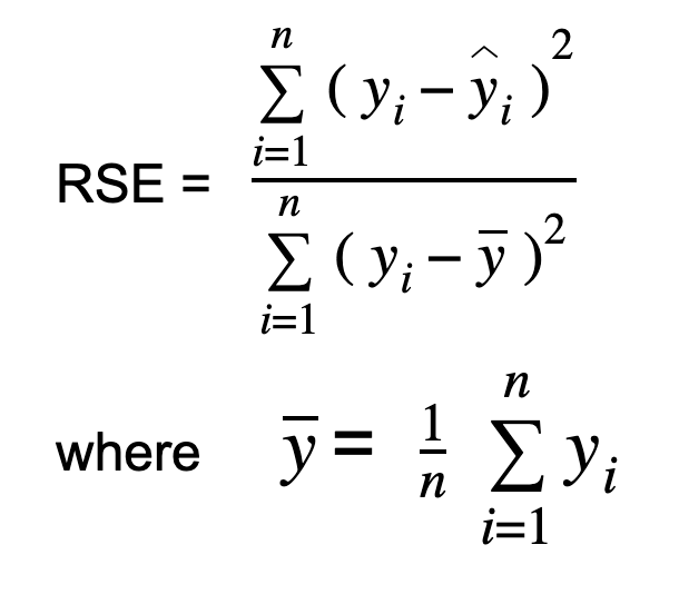 rse evaluation metric formula