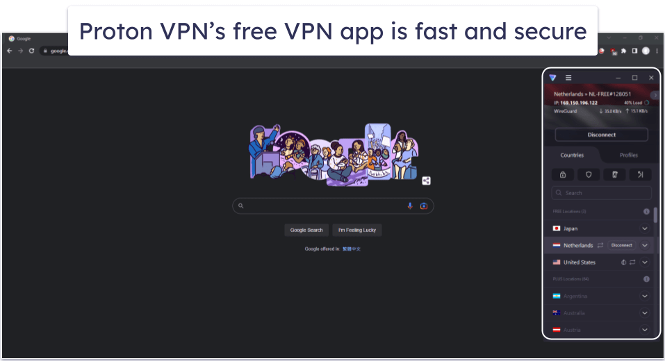 4. Proton VPN — Fast and Secure Free VPN App With Unlimited Data