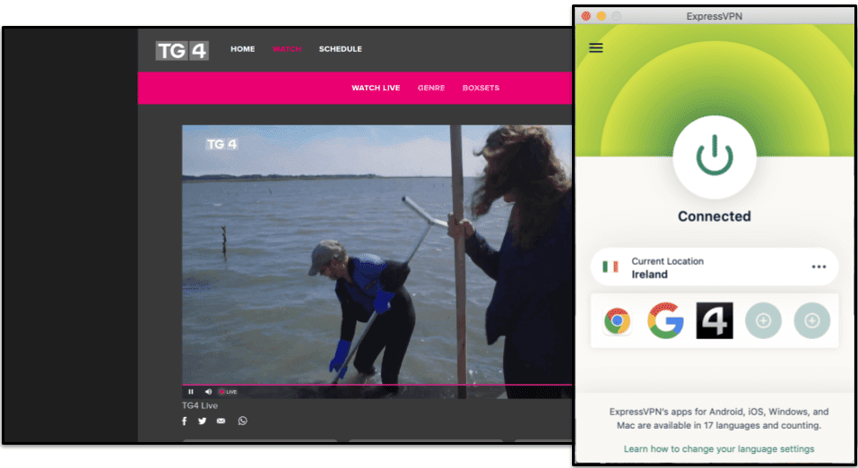 🥇1. ExpressVPN — Best VPN for Watching TG4 in 2024