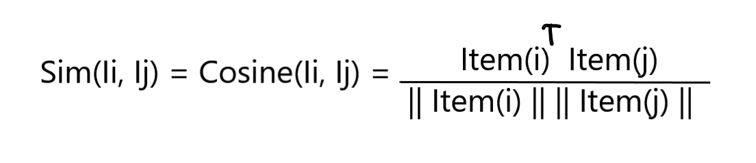 Item-Item Based Similarities