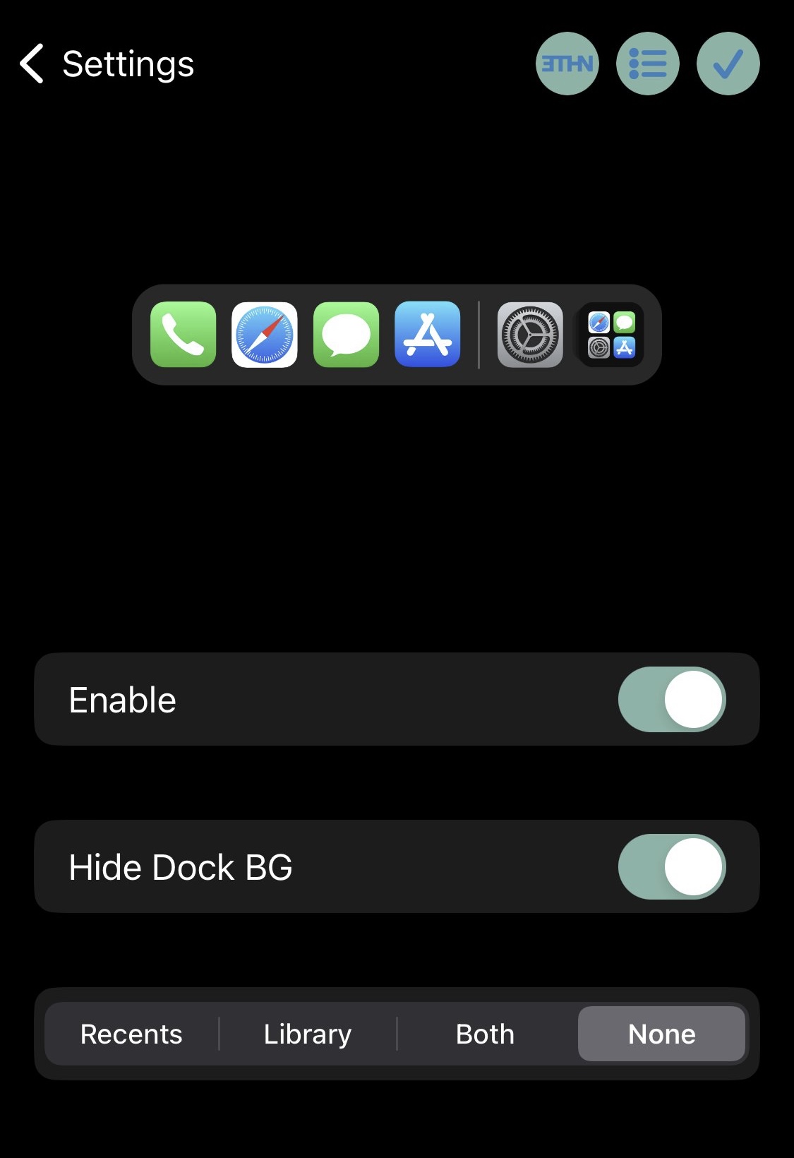 FloatingDockXVI preference pane.