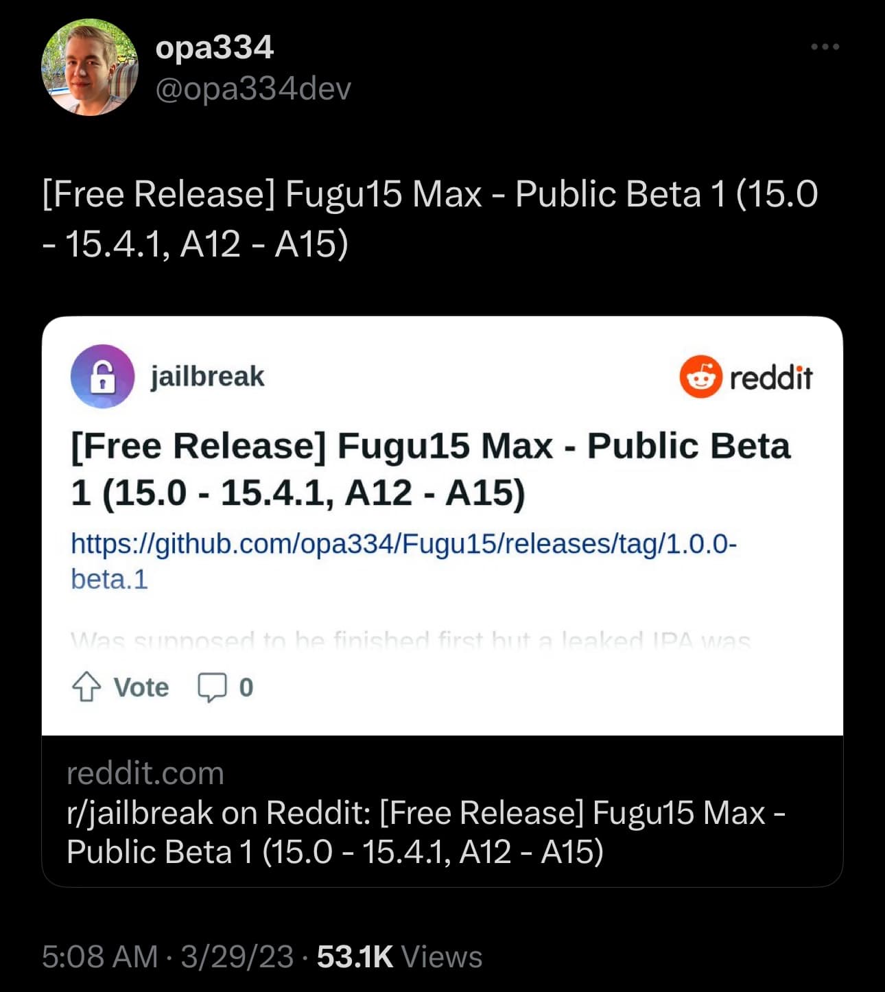 Fugu15 Max public beta 1 released.