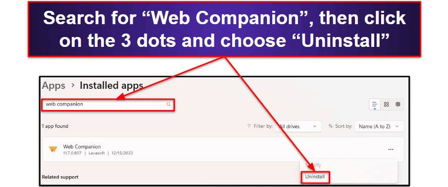 Preliminary Step: Uninstall Adaware Web Companion