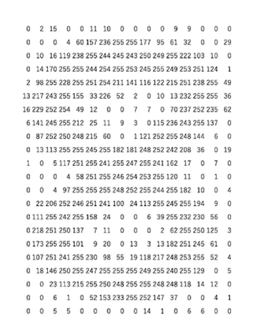 Grayscale channels, image pixel values