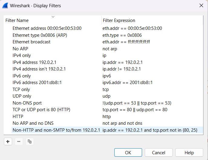 Display Filter in Wireshark