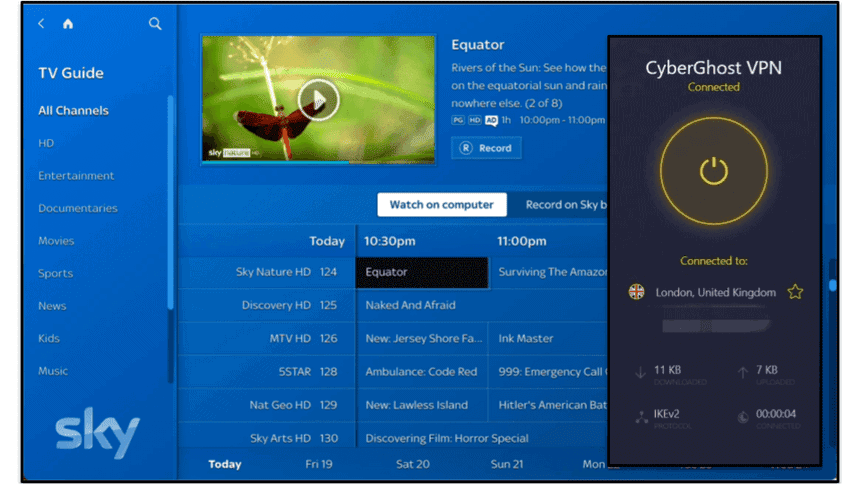 🥈2. CyberGhost VPN — Streaming-Optimized Servers for Sky Go + Beginner-Friendly