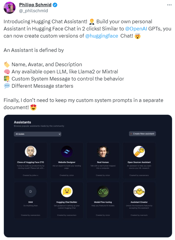 Hugging Face Launches Hugging Chat Assistants: An Open Sourced OpenAI GPT Store