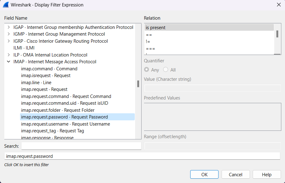 Display Filter Expression