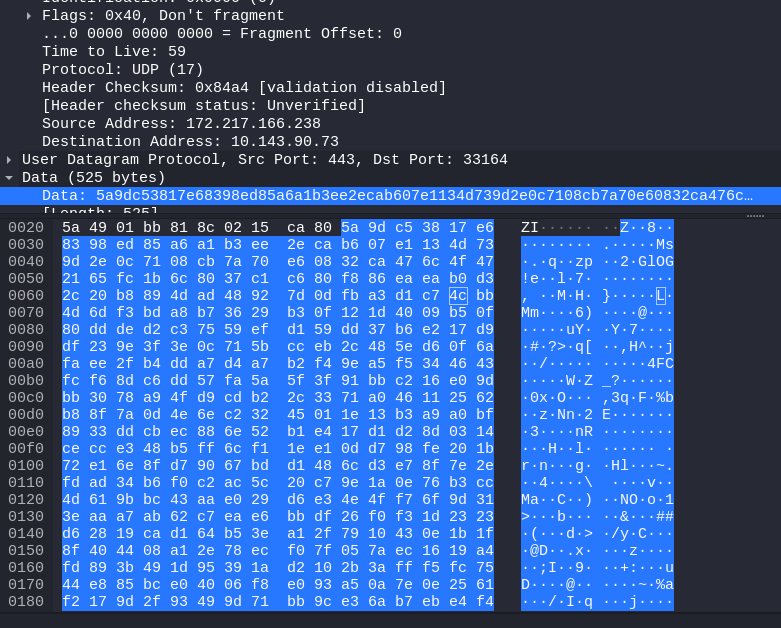 Hexadump values