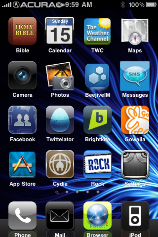 Clayton Wakida's Original Winterboard Theme - Blue Thunder