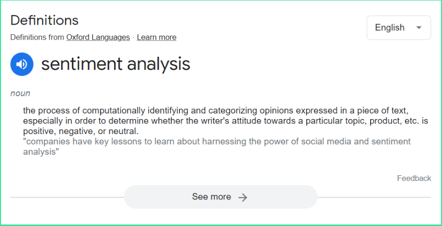 sentiment analysis definition