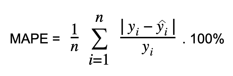 mape evaluation metric formula