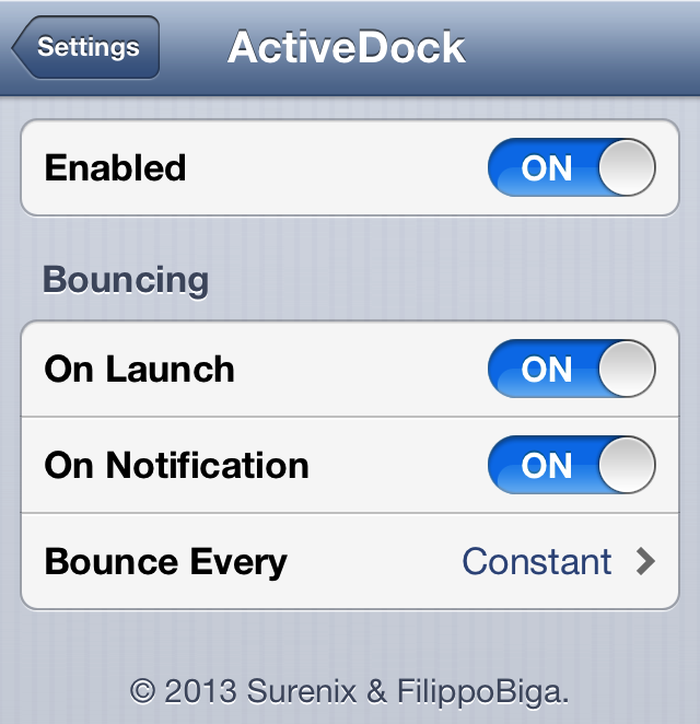 ActiveDock Settings