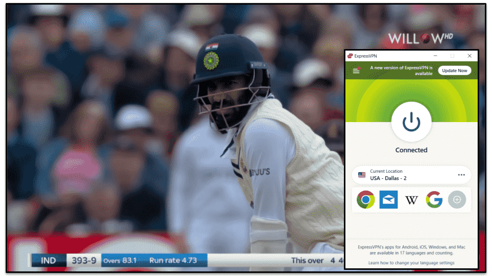 🥇1. ExpressVPN — Best VPN for Watching the ICC Cricket World Cup in 2024