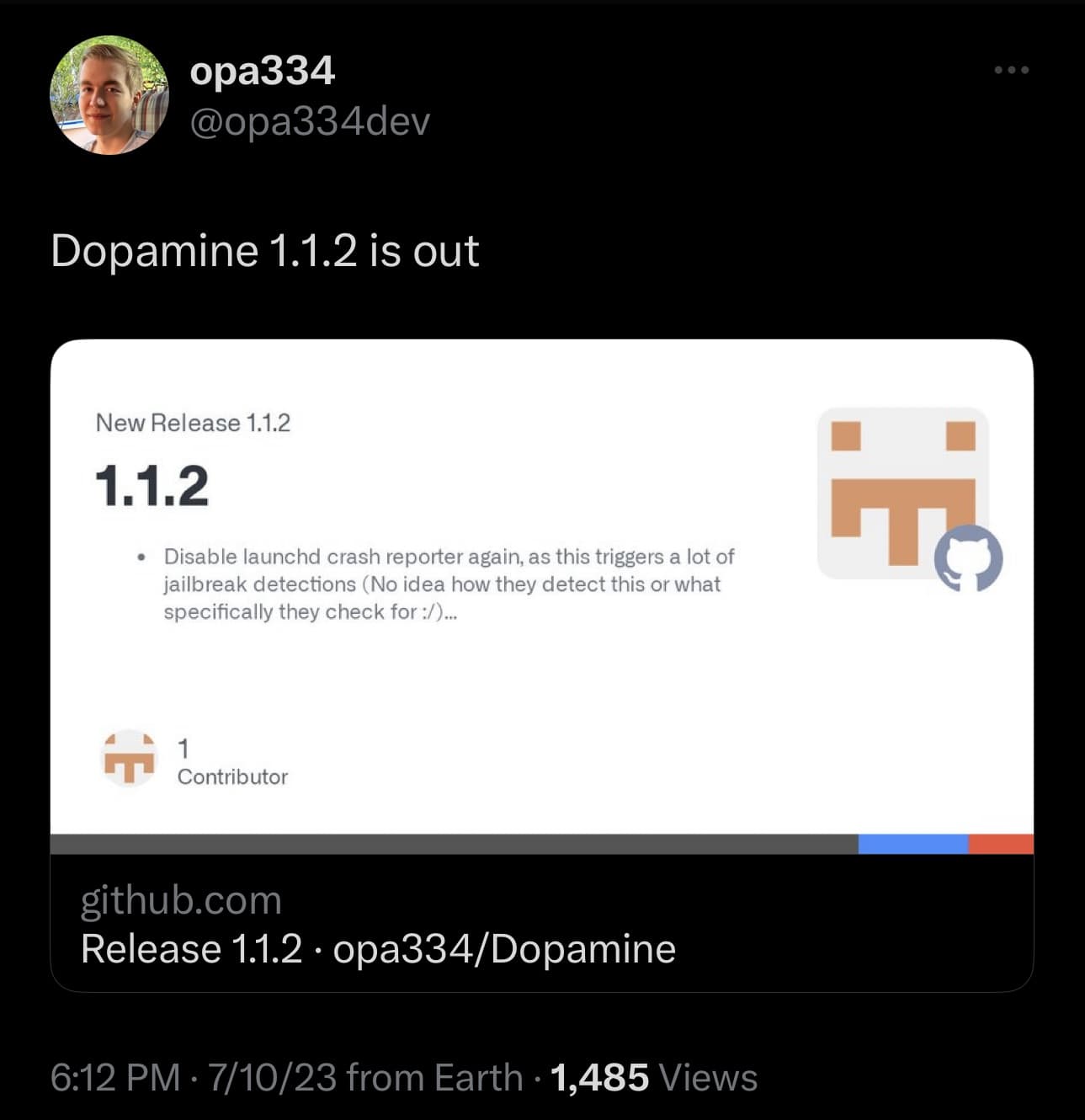 Dopamine version 1.1.2 released.