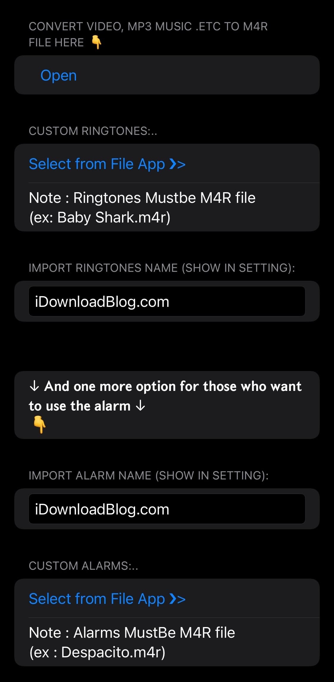 Ringtones Customizer preference pane.