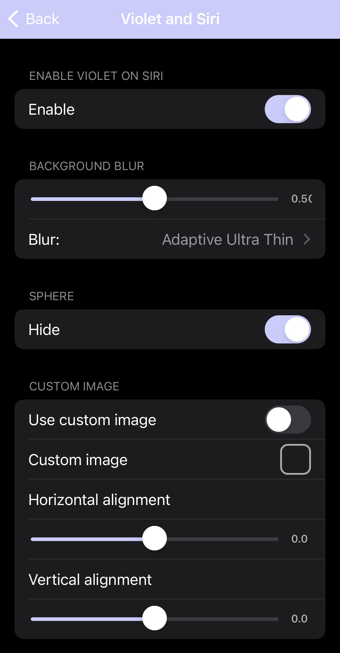 Violet customize Siri.