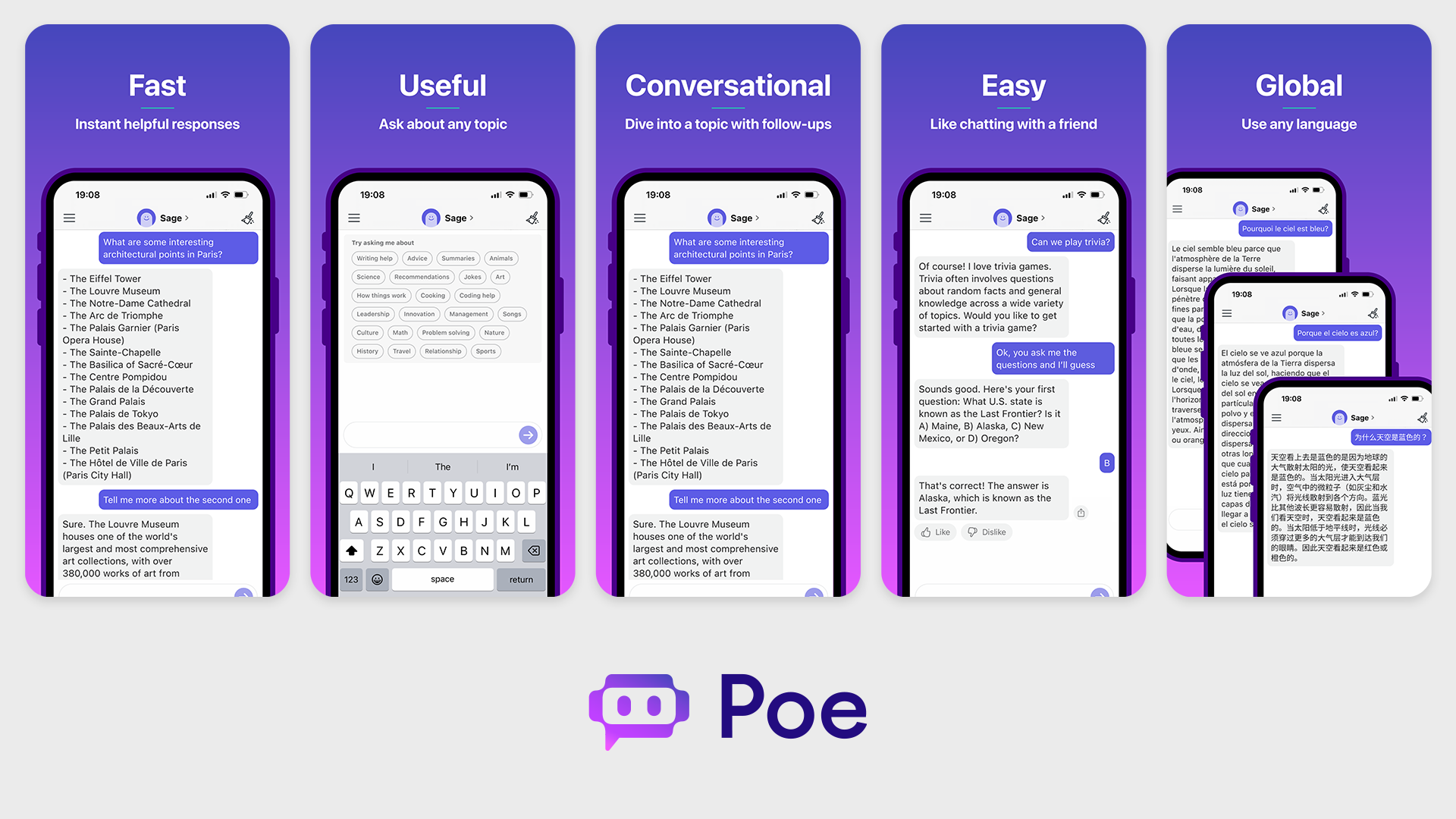 Features and functions of Quora's AI chatbot platform, Poe.