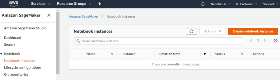 AWS SageMaker Create Notebook