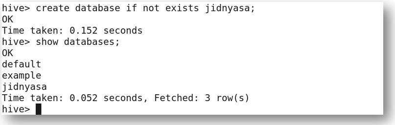 hive database creation 3