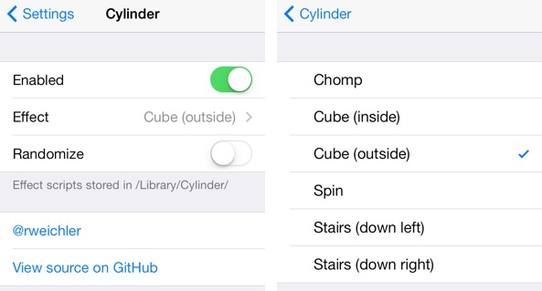 Cylinder Settings