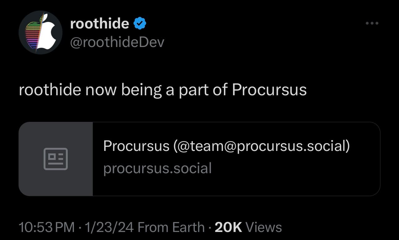 RootHide team shares that it is joining Procursus.