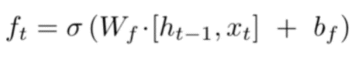 forget gate formula | LSTMs