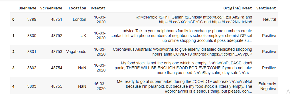 Sentiment Analysis data summary