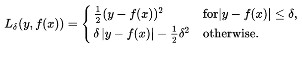 huber loss formula