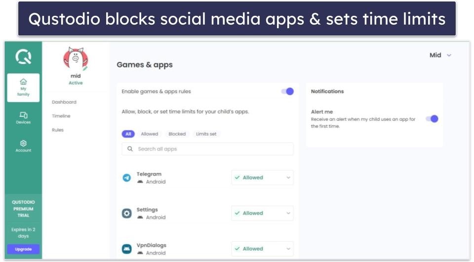 🥇1. Qustodio — Best Overall Parental Control App for Teenagers in 2024