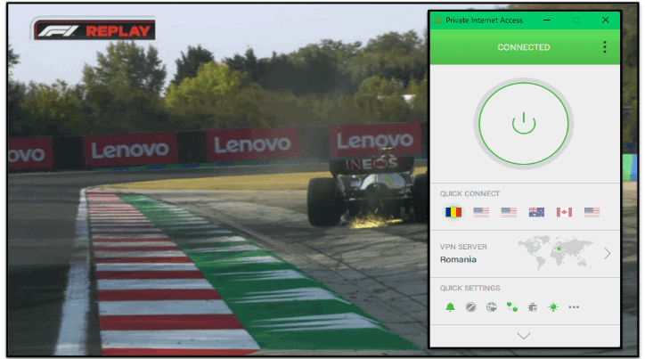 🥈2. Private Internet Access — Good for Streaming F1 on Your Mobile Devices