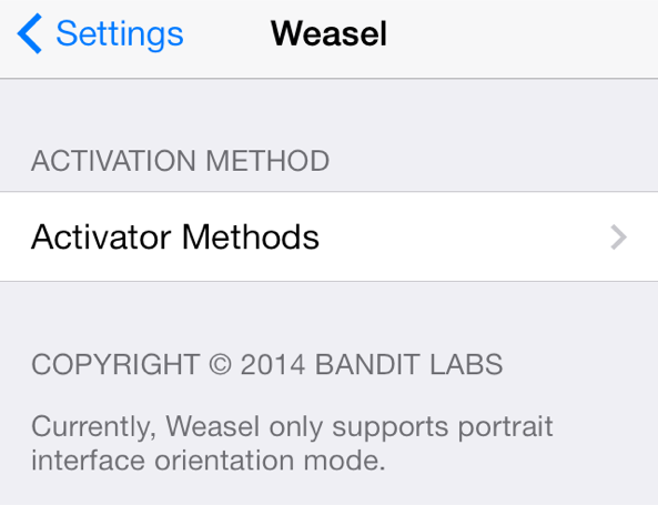 Resized Weasel Settings