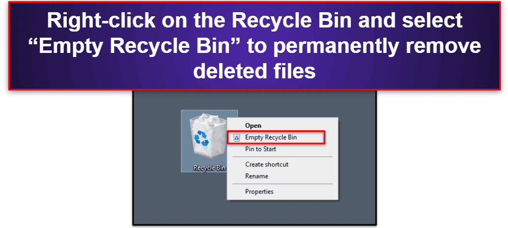 7. Empty Your Recycle Bin