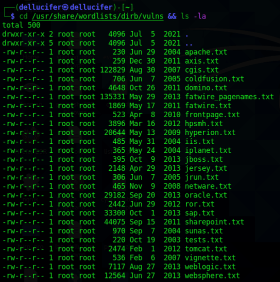 cd /usr/share/wordlists/dirb/vulns
