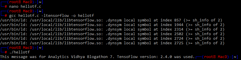 TensorFlow C API