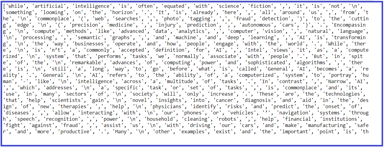 reading text file | Natural language processing spacy