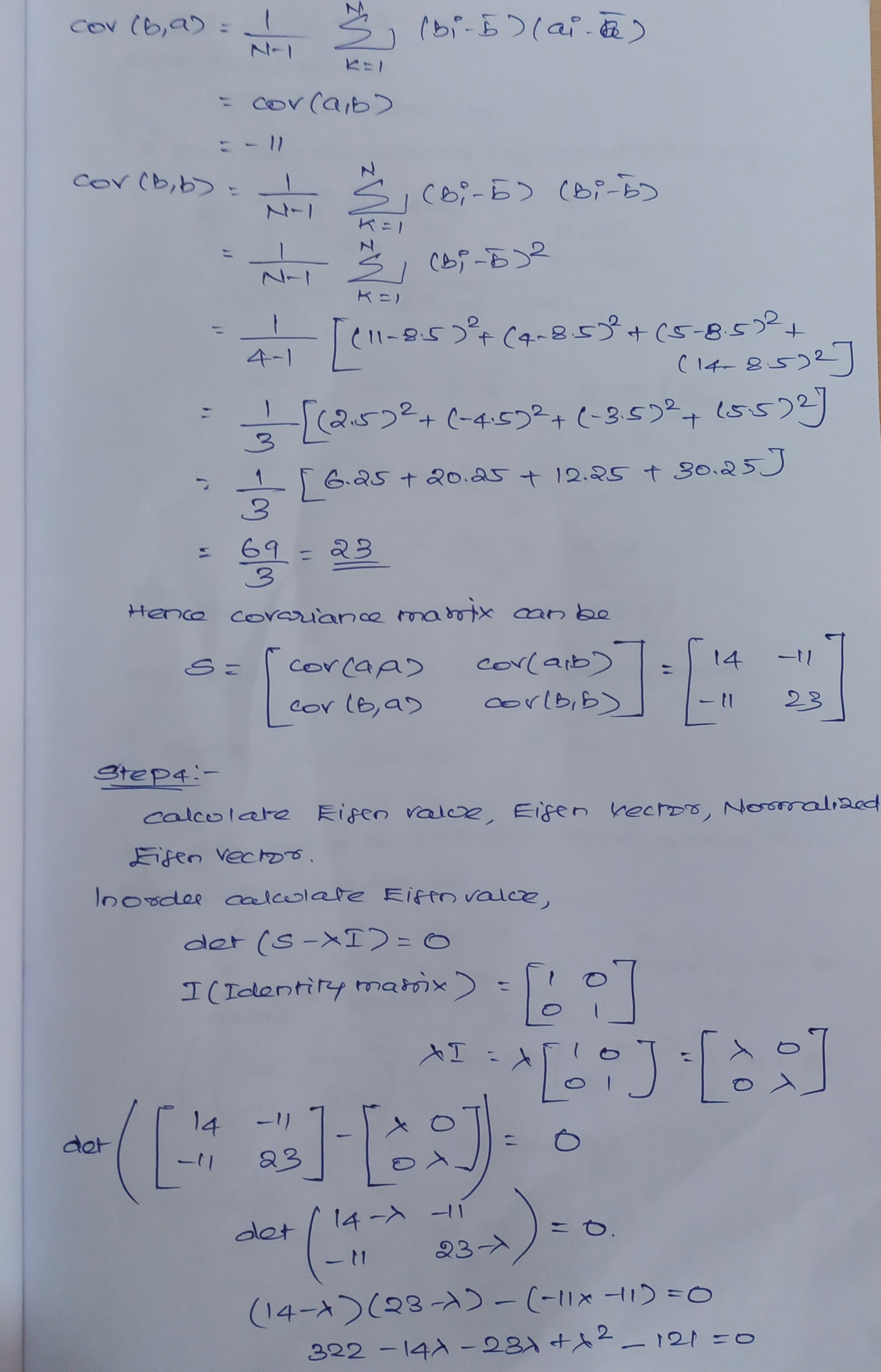 calculating covariance matrix