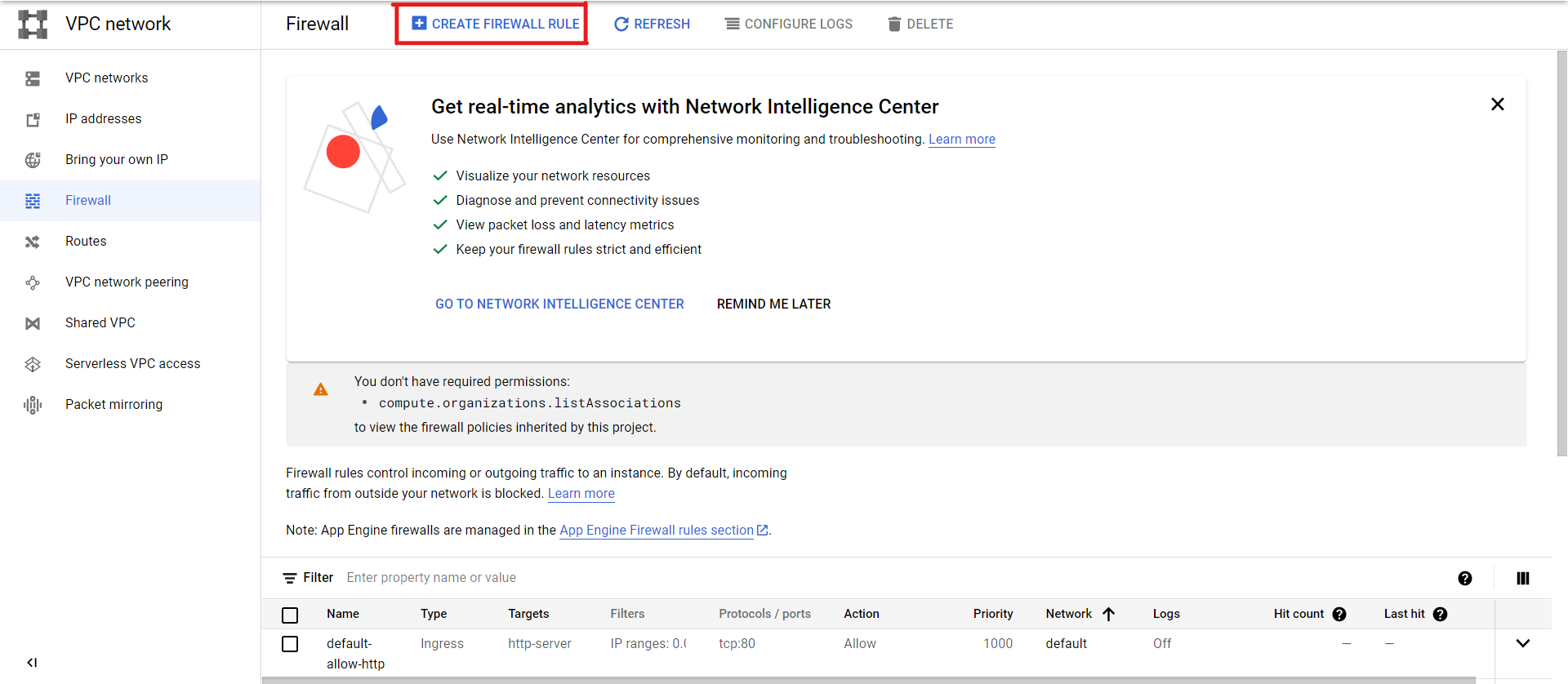 Create Firewall Rule