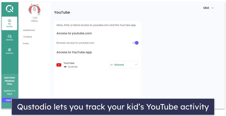 🥇1. Qustodio — Best Overall at Detecting and Blocking Dangerous Apps