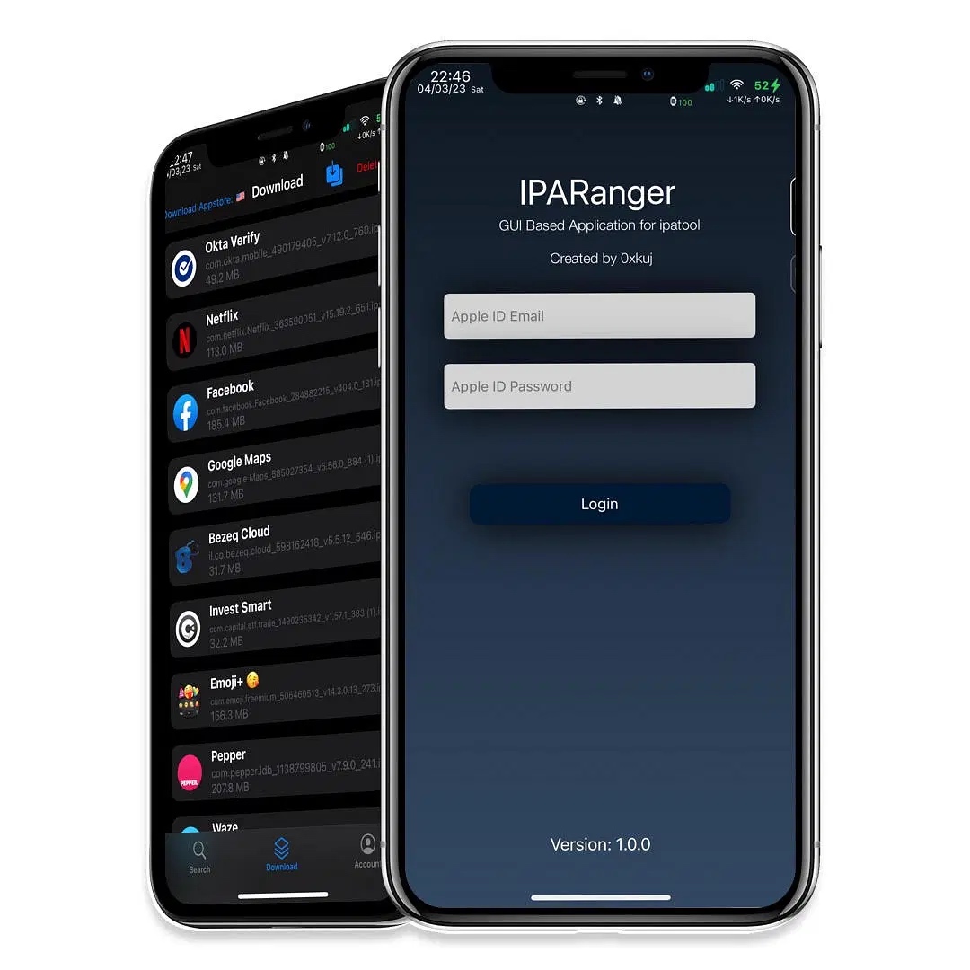 IPA Ranger app user interface.