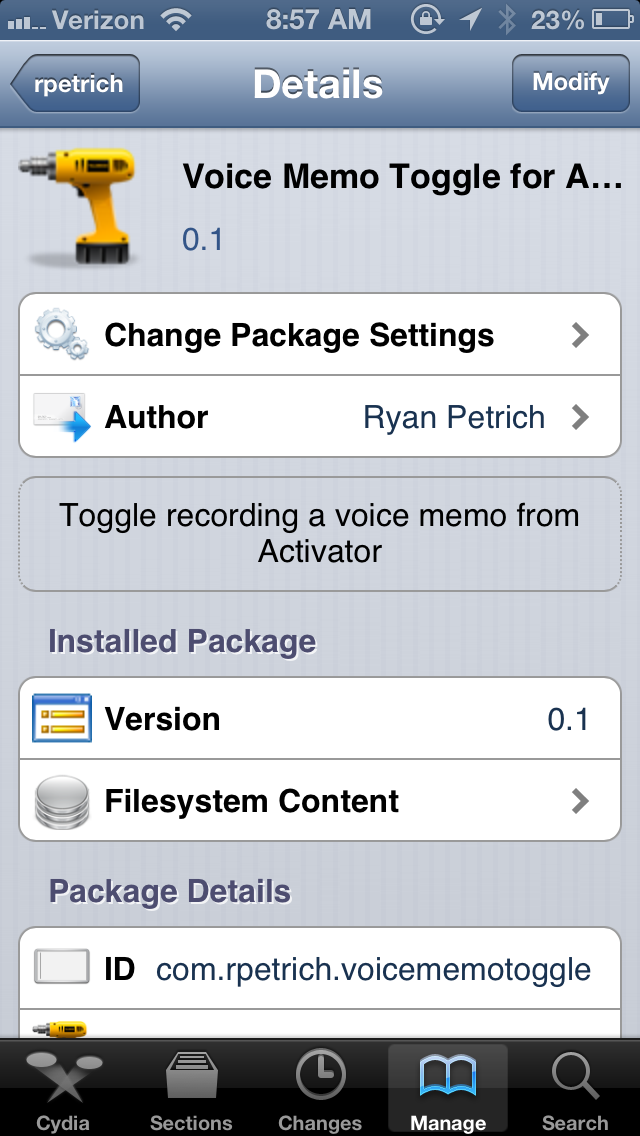 Voice Memo Toggle for Activator