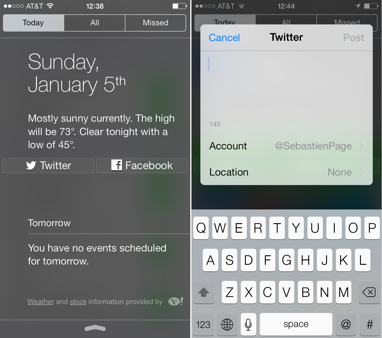 share widget for ios 7