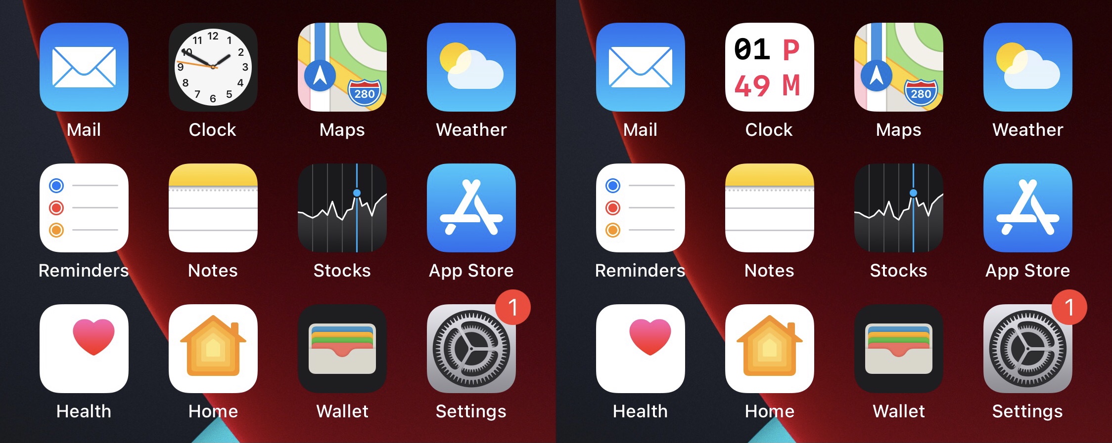 DigitalClock transforms the Home Screen Clock app icon into a digital clock.