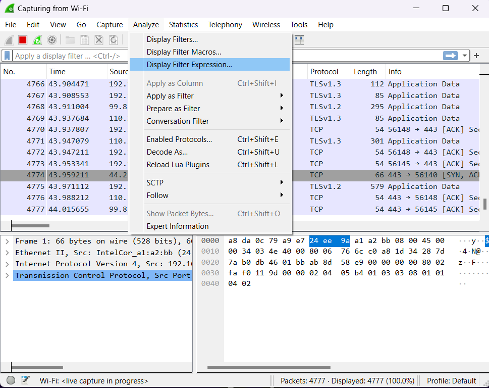 Display Filter Expression