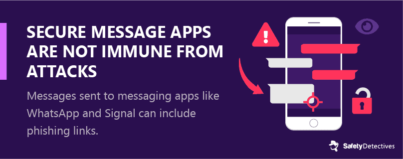 #9. Even “secure” messaging apps like WhatsApp and Signal can be used to spread malware and phishing links.