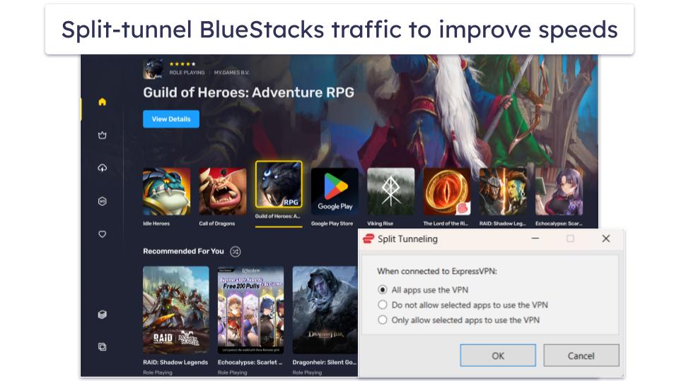 🥇1. ExpressVPN — Best VPN for BlueStacks in 2024