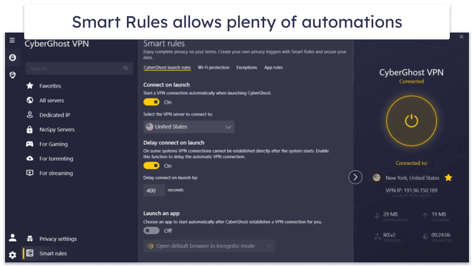 🥉3. CyberGhost VPN — A Large Server Network in Brazil