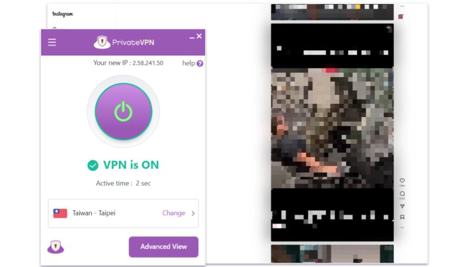 🥉3. PrivateVPN — Great Speeds for Using Instagram in China