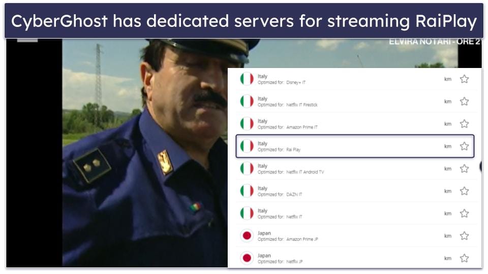 🥉3. CyberGhost VPN — Dedicated Servers for Streaming RaiPlay Content