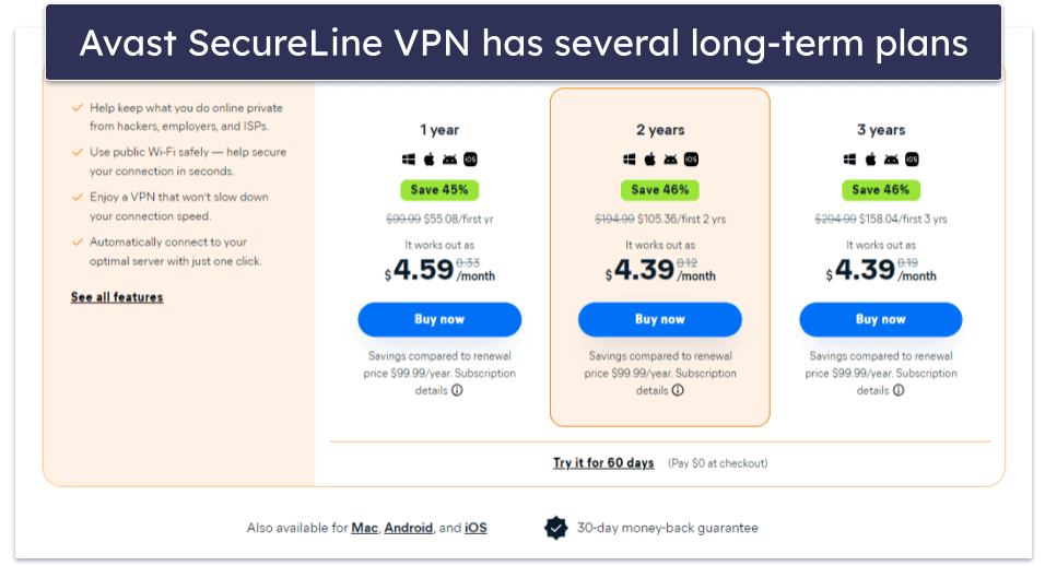 Plans &amp; Pricing — Both VPNs Are Affordable